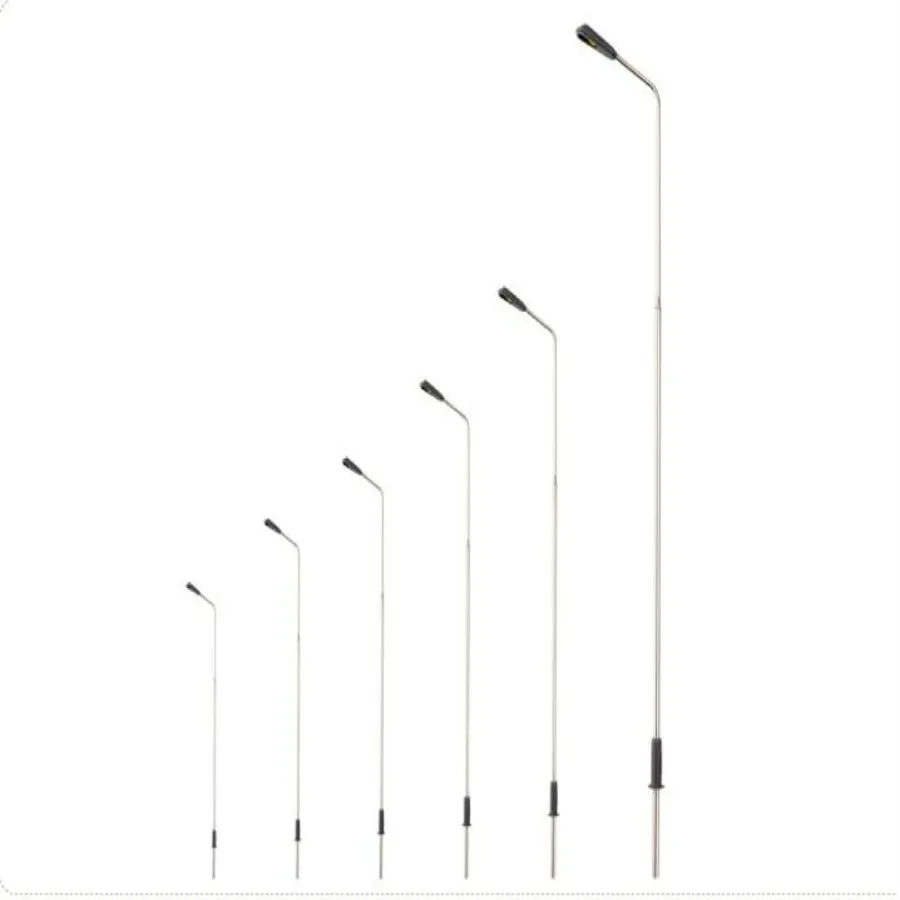 50PCS 1/75-1/1000 SCALE MODEL RAILWAY STREET STEEL LIGHTS LAMPPOST WITH DC 3V LEDS Model Toy Accessory Model Building Kits