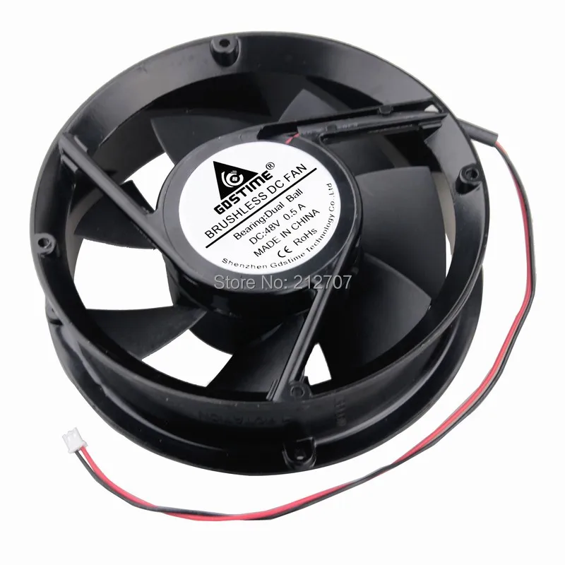 

10PCS Gdstime 170MM DC 48V 2Pin 17CM 172x51mm Ball Metal Industrial Server Cooling Fans