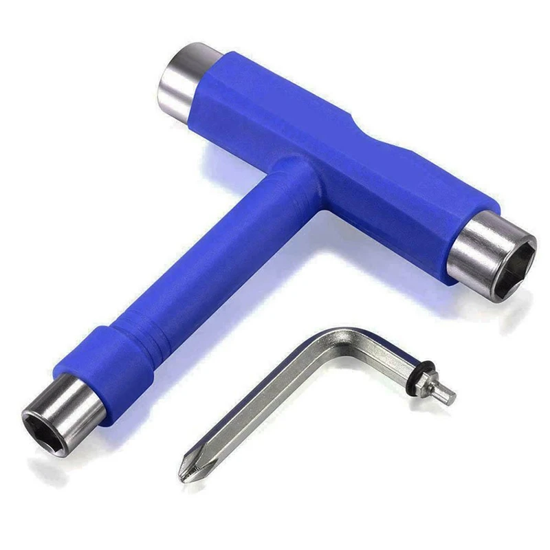 전문 올인원 T타입 스케이트 도구, 스크루드라이버 소켓, 다기능 스케이트보드 조정 T-도구, 10x11cm