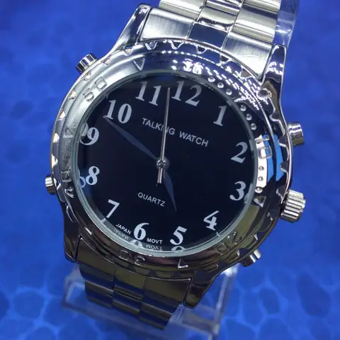 시각 장애인을 위한 영어 말하는 시계 검정색 다이얼