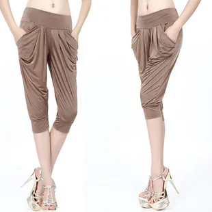 2024 summer new Silky high quality fashion cool ice silk Candy colors harem pants woman pants