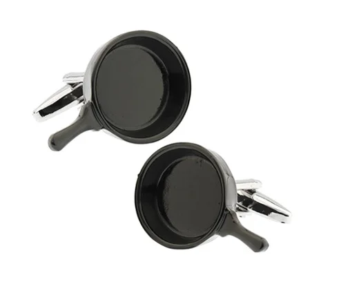 iGame Fashion Cufflinks Novelty Black Pan Design Quality Brass Material Best Gift For Men Free Shipping