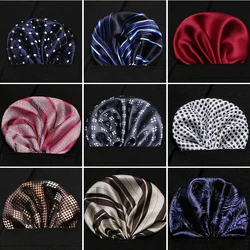 Mens Wedding Pocket Square Silk match for Suit Tie Men's Handkerchief Accessories Jacquard Solid Dots Stripes Pattern