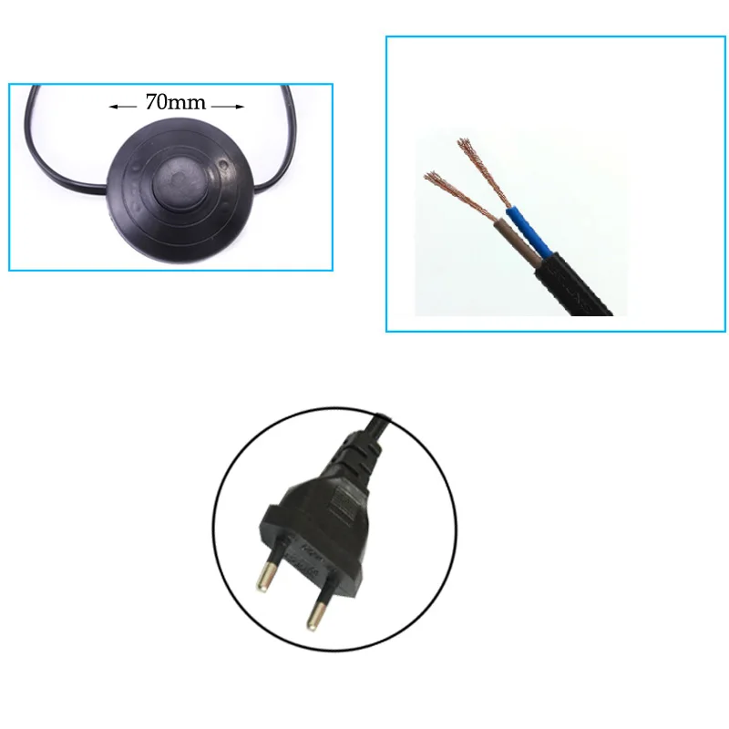 3.5M power button foot switch power cable Energy saving light bulb power cord E27 E14 power supply line floor lamp