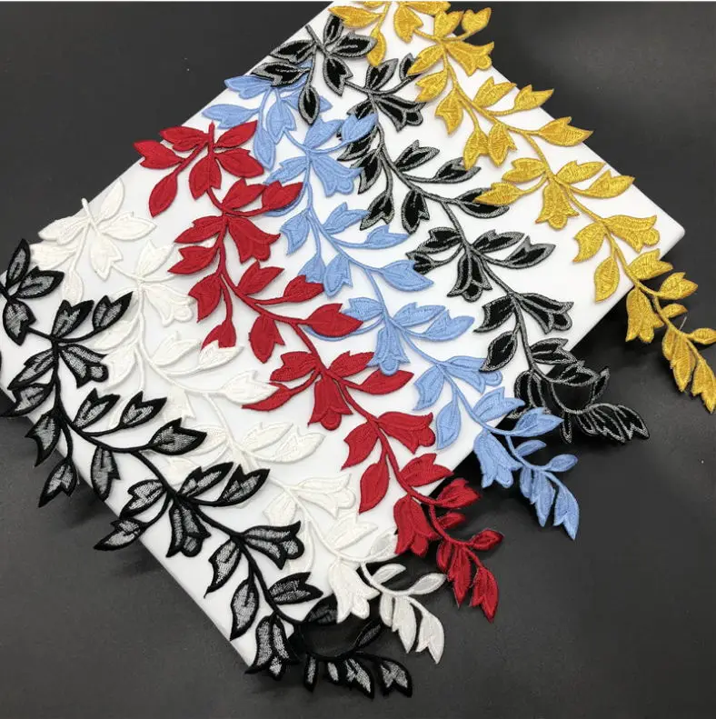 

New arrival 20 pcs Long flower Embroidered patches iron on Jeans coat tshirt bag dress decor repair Motif accessory diy