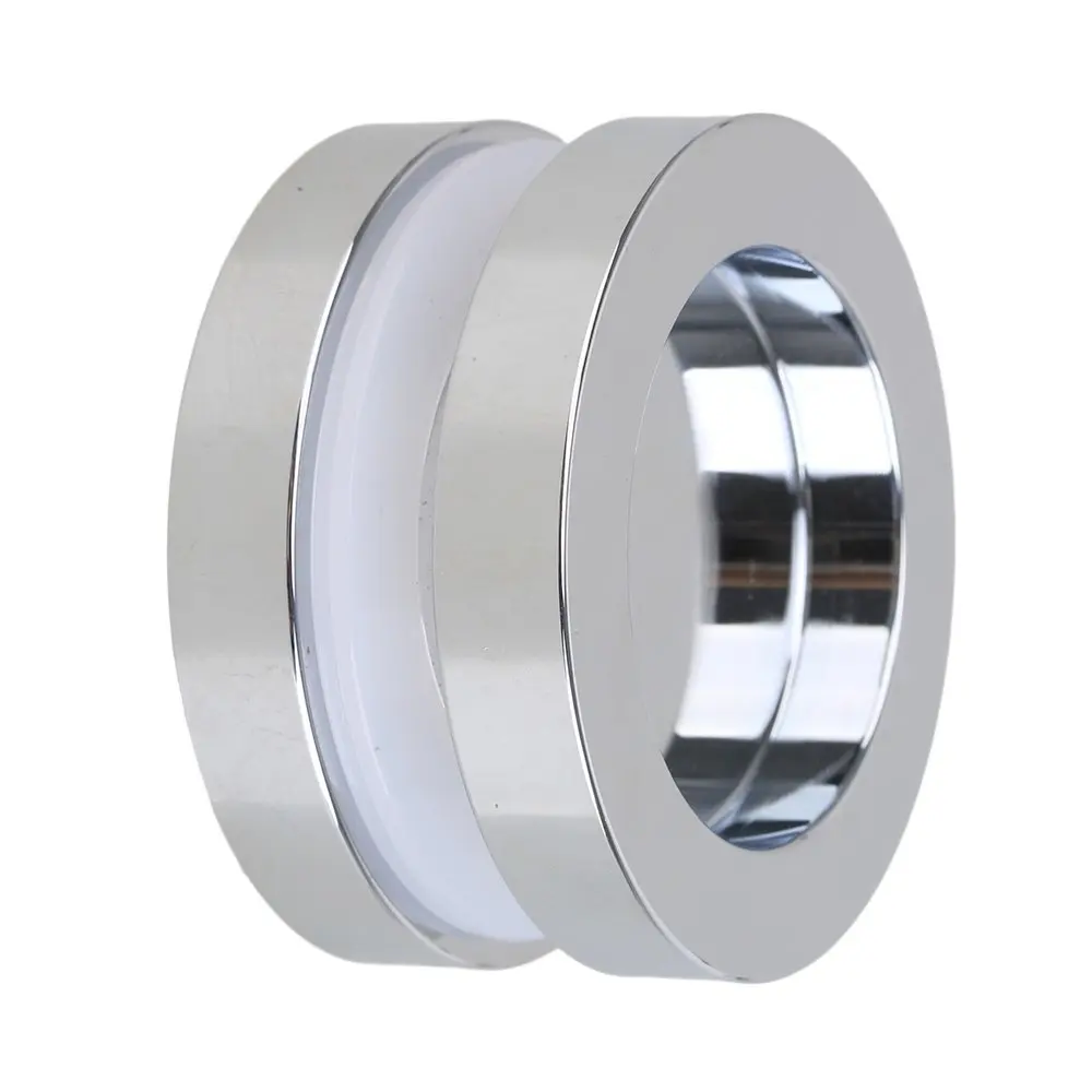 Exquisite Flat Round Zinc Alloy Shower Bath Door Handle Glass Door Silver Knob Double Side