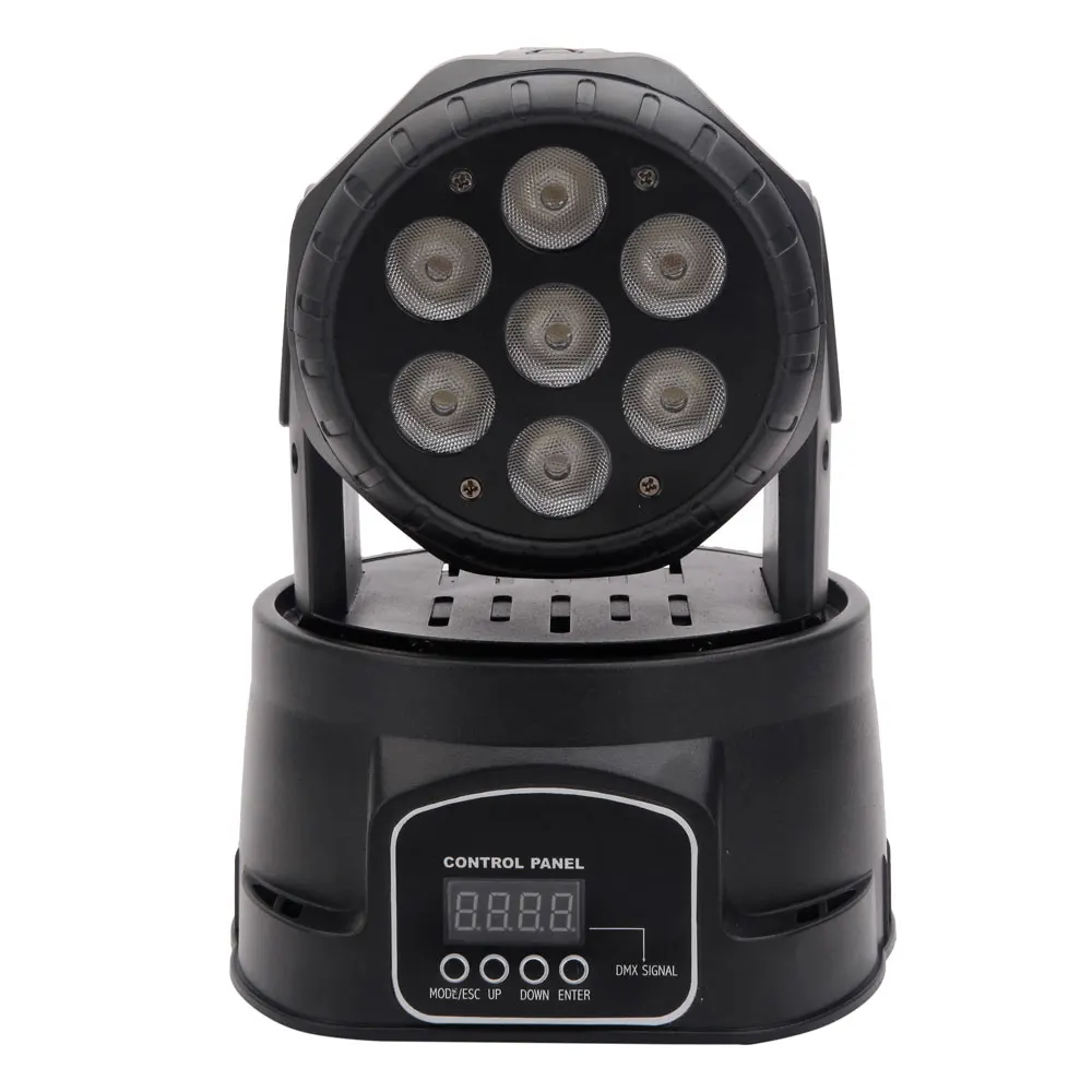 80W 7-RGBW LED Auto / Voice Control DMX512 Mini Moving Head Stage Lamp (AC 110-240V) Black