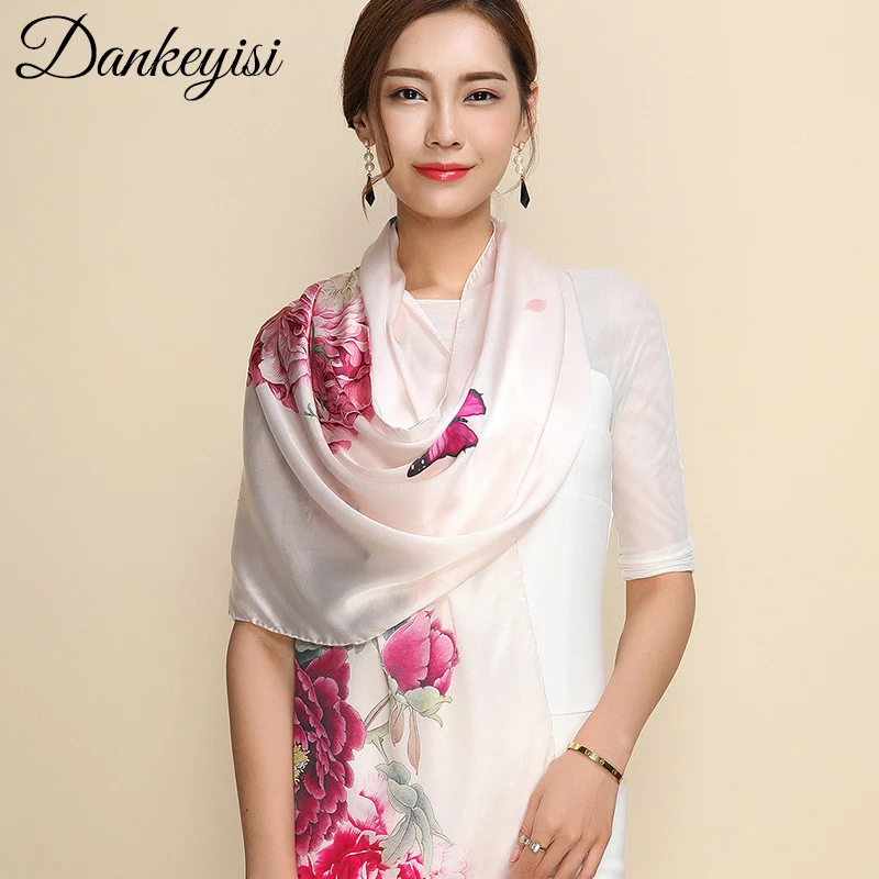 DANKEYISI Women Scarf Luxury Brand Bandanas hijab Foulard Femme bandana Print Pure Silk Scarf Women Scarves Autumn Sjaal