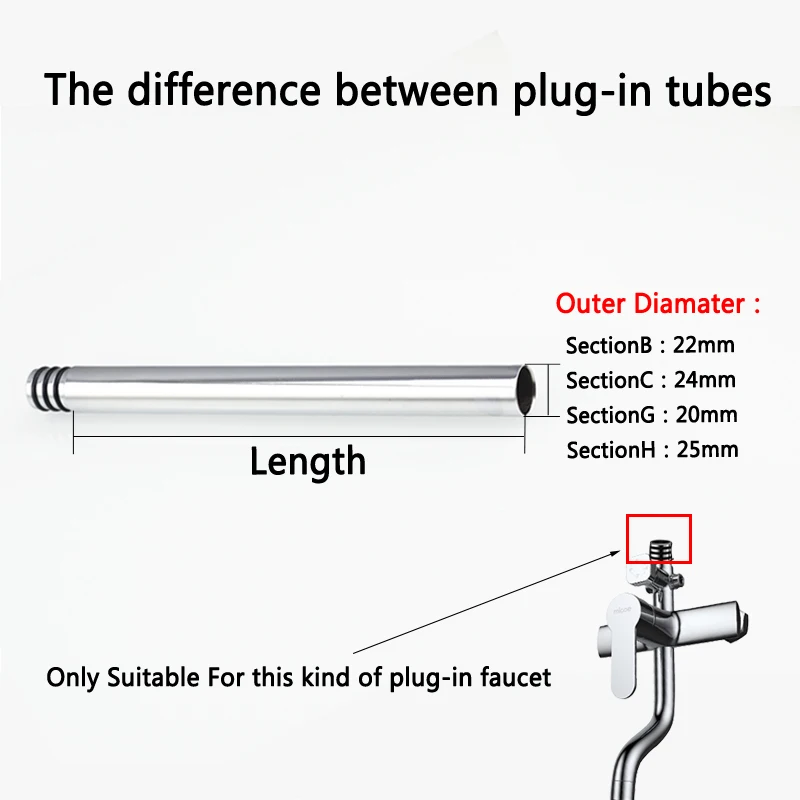 24mm/22mm/20mm 30/40cm Copper Plating/Black Shower Extension Rod without thread heightening shower tube lengthen Extension pipe