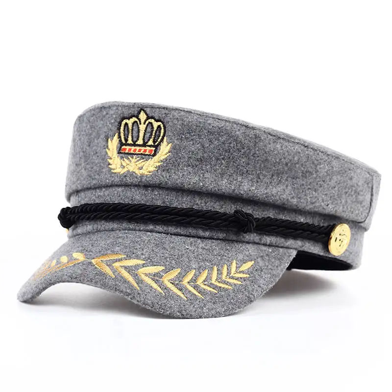 VORON 2017 Vintage warm hat Men Women Autumn Winter Flat Military  berets Captain Adjustable Sailor Caps Navy cap Hats