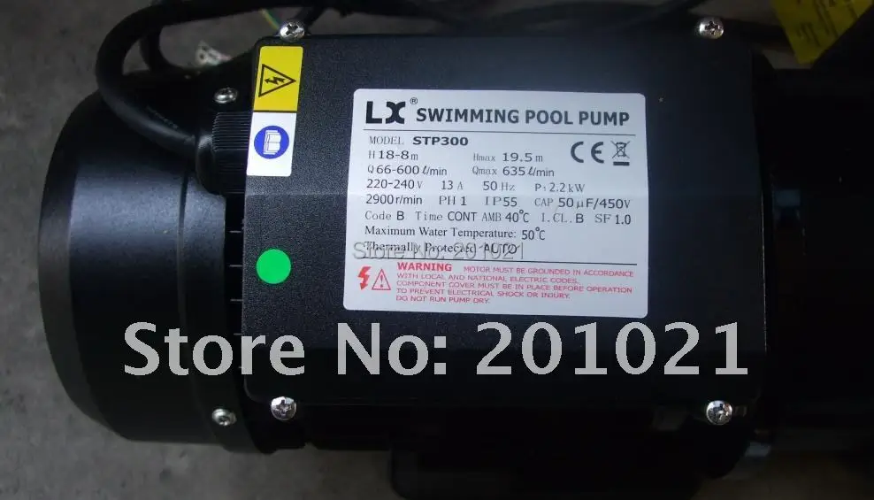 China Swimming pool pump LX  3HP 2200W H 18-8m Hmax 19.5m Q 66-600L/min Qmax 635L/min for bath,pool,circulation filter system