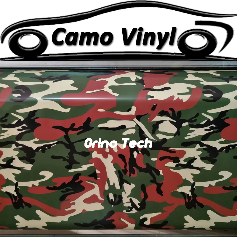 Car Styling Wraps Black Green Red Camouflage Wrap Film Sticker Motorcycle Truck Car Camo Vinyl Foil With Air Free Bubble