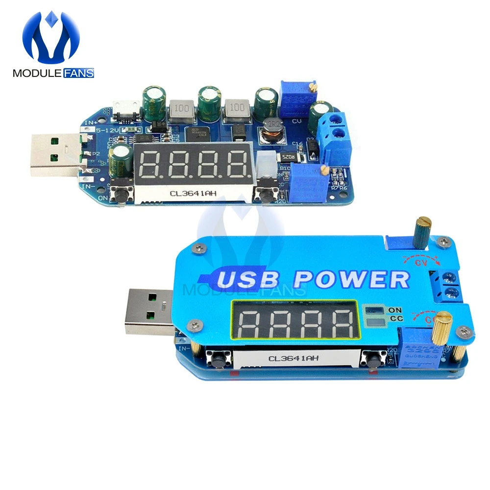 DC-DC CC CV Type-C USB 5 В до 3,3 В 9 В 12 В 24 В 30 В Источник питания 15 Вт Регулируемый повышающий/вниз понижающий преобразователь Модуль Корпус
