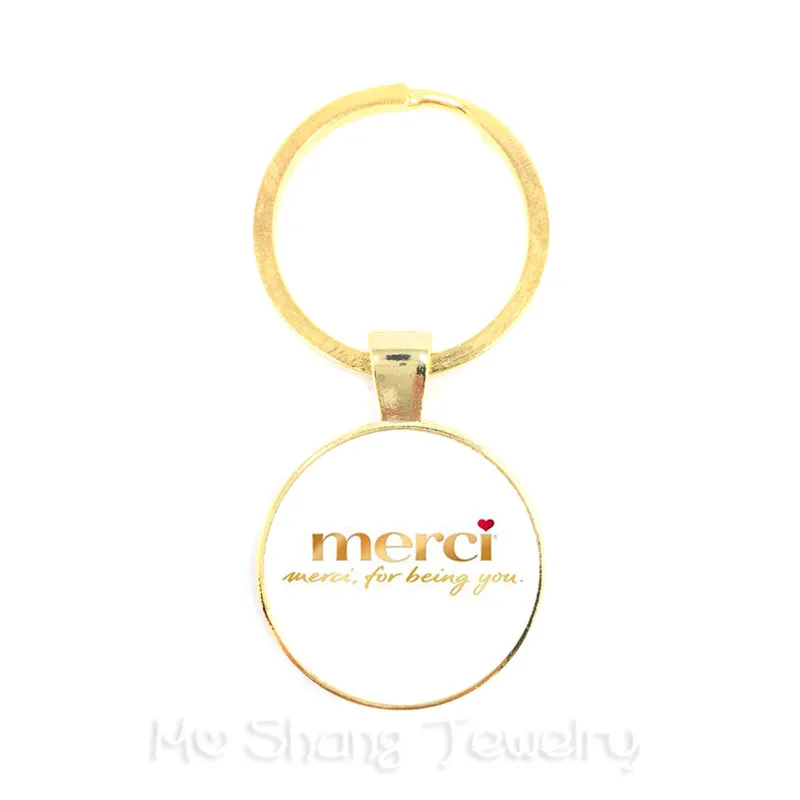 Teachers Gifts Handmade Glass Cabochon Super Maitresse Key Chain Holder Merci Maitresse Men Women Keyring