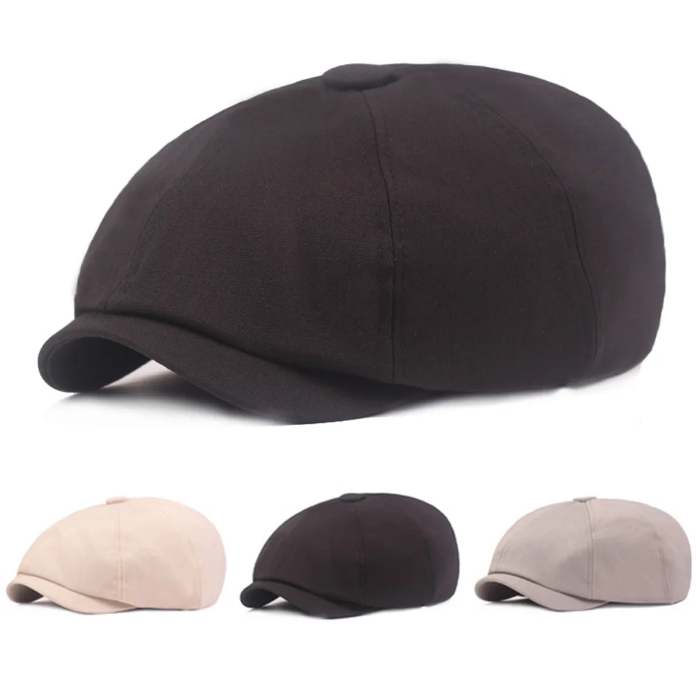 

Men Women Solid Color Gatsby Hat Casual Cabbie Golf Driving Caps Newsboy Hats HATCS0413