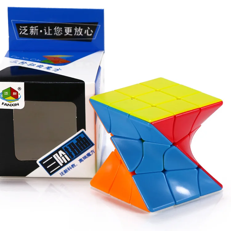 Fanxin Twisted 3x3 Strange Shape Cube Torsion Magic Cube Coloful Twisted Cube Puzzle Toy For Children Xmas Gift