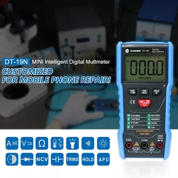 Sunshine DT-19N Mini intelligent multimeter range mobile phone repair digital multimeter AC DC resistance tester