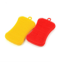 1PC Silicone Dish Washing Sponge Scrubber Kitchen Cleaning Antibacterial Tool Dish Bowl Magic Cleaning Brush Scouring Pad LB 368