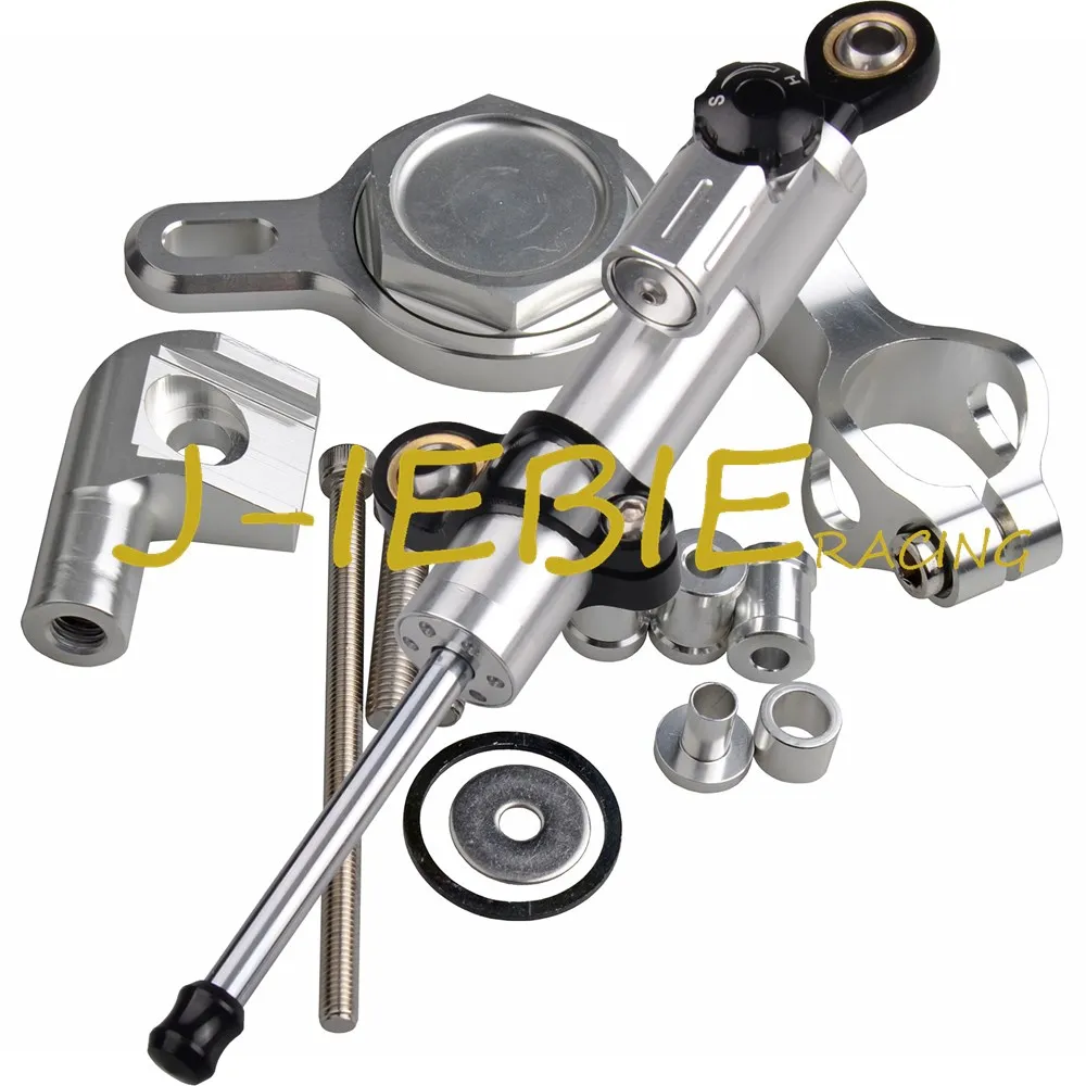 

CNC Steering Damper Stabilizer and Silver Bracket Mounting For Yamaha YZF R1 1999-2005 2000 2001 2002 2003 2004