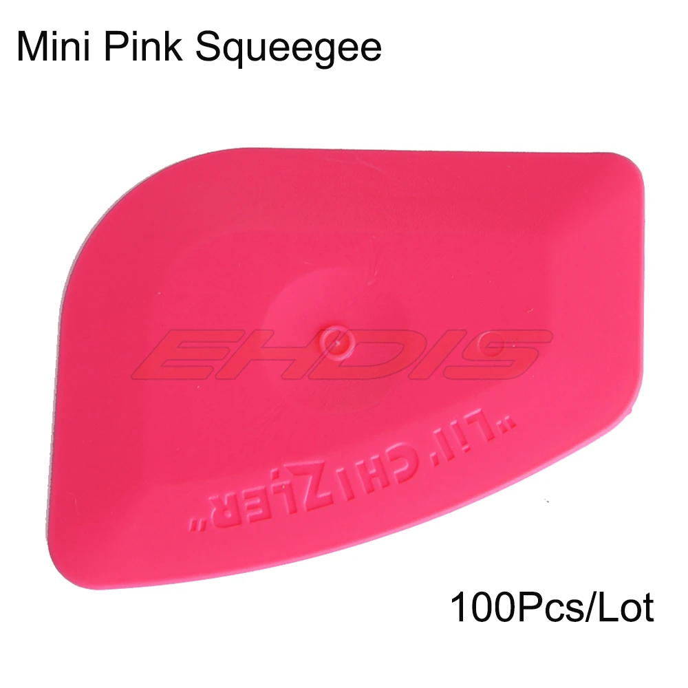 

EHDIS 100pcs/Pack Plastic Lil Chizler Pink Vinyl Wrap Tinting Squeegee Carbon Film Tucking Tool Glass Window Cleaning Scraper