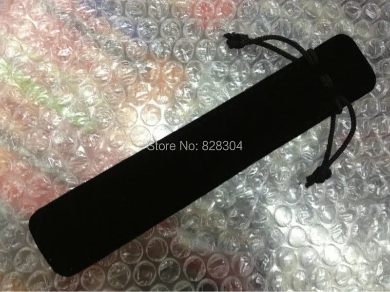 

shipping black Velvet pen bag pen pouch pencil case with rope black 100pcs/lot