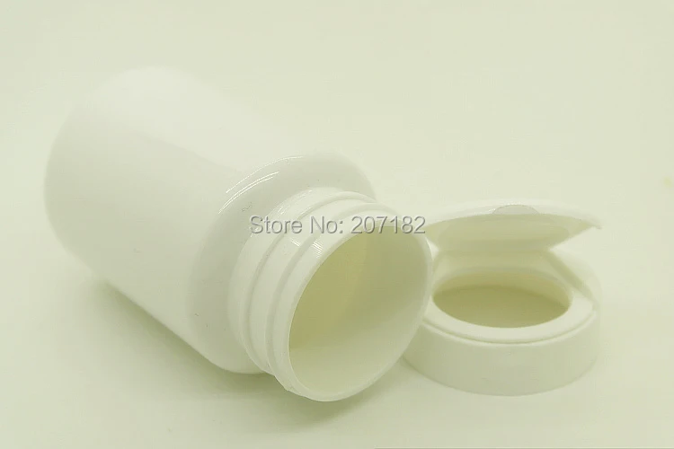 (100pcs/lot) 80cc PET Empty Plastic Bottles, Capsules Bottle, 80ml Powder Bottle---White Color with Flip White Cover