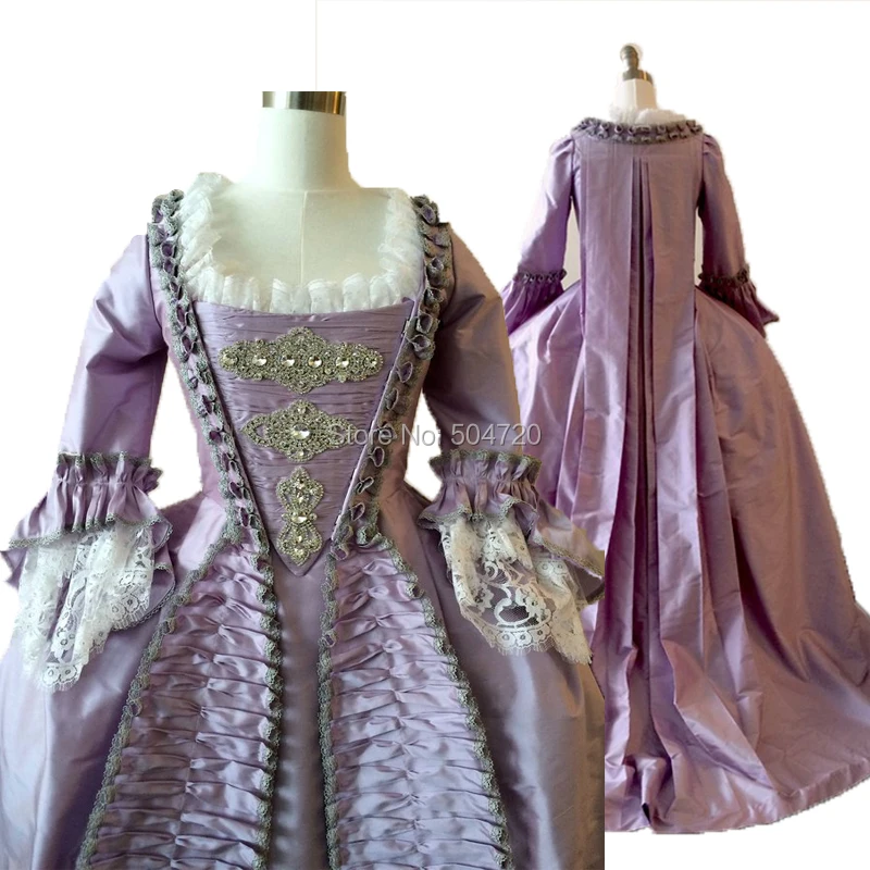 Phù hợp! tím Nữ Công Tước Hoàng Hậu Marie Antoinette Thời Gian Masquerade Nhà Hát Civil war Gown dress HL-254