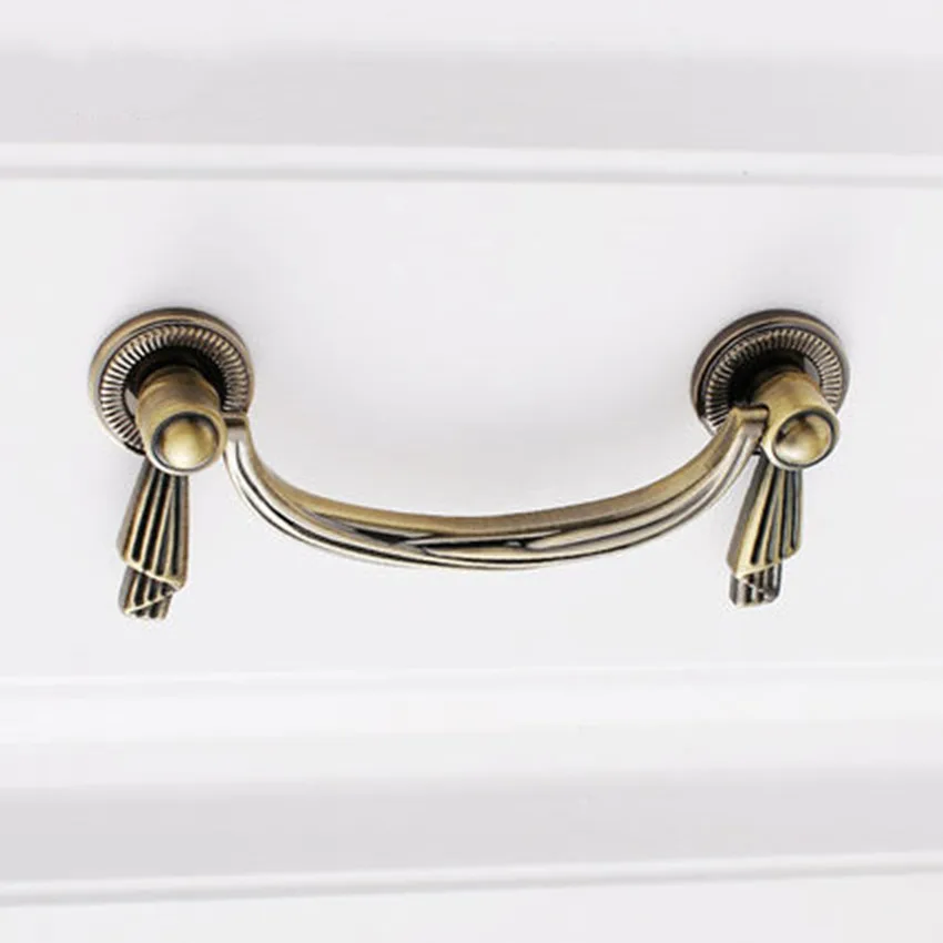 64mm 96mm American retro style drop Activity handle antique bronze drawer cabinet pull knob bronze vintage furniture door handle