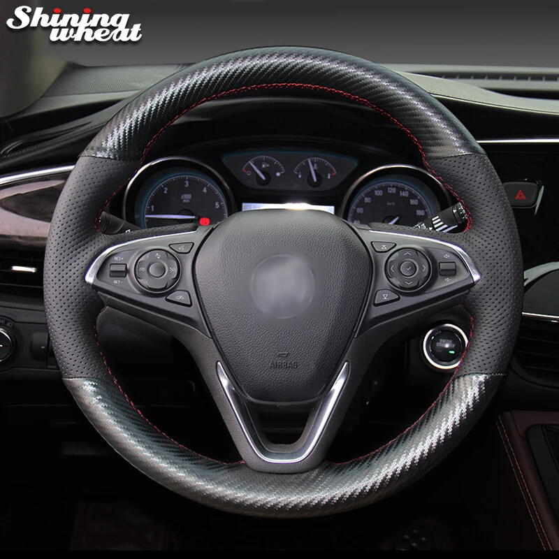 

Shining wheat PU Carbon Fiber Leather Steering Wheel Cover for for Buick Envision 2014-2015