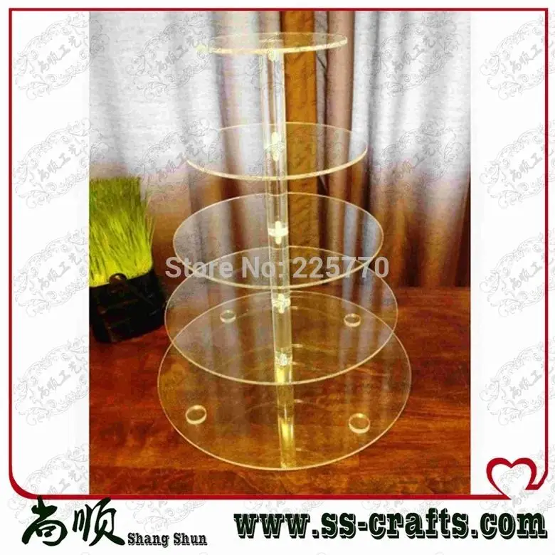 

5 Tier Round Acrylic Cupcake Stand, 5 Tier Round Perspex Cupcake Stand, 5 Tier Round Plexiglass Cupcake Stand