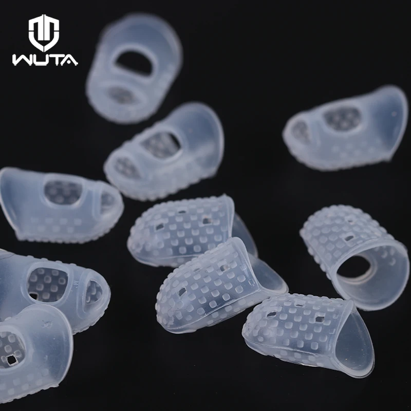 WUTA 10pcs / 30pcs Silica Gel Finger Cots Fingertip Nail Protection Cover Gloves Sewing Easy Guitar Thumb Finger Picks Protector