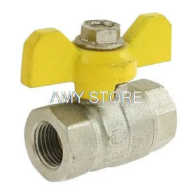 

11mm to 11mm 1/4" BSP Female Thread F/F Yellow Tee Handle Ball Valve