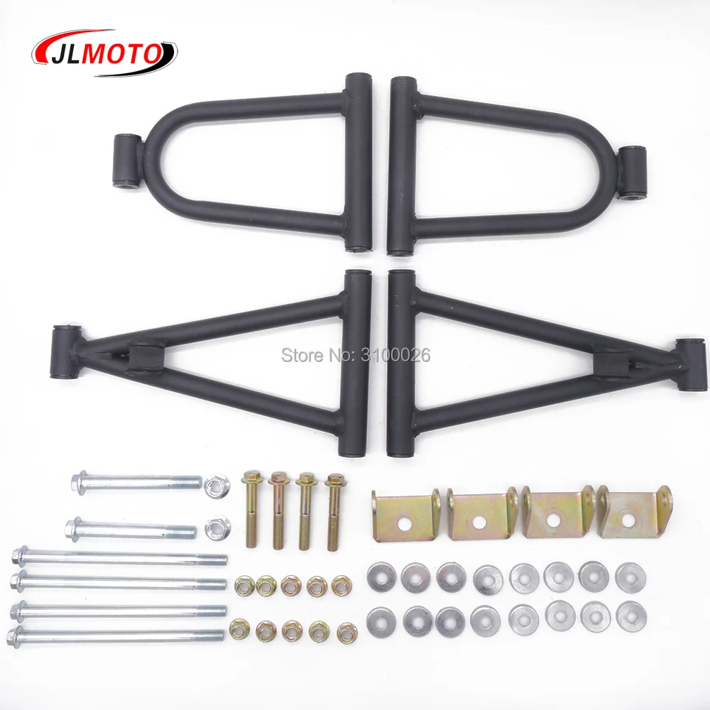 1 zestaw 285mm przednie zawieszenie ramię wahadłowe górna/dolna ramię DIY 49cc 50cc 110cc dzieci ATV 4 koła Quad Buggy gokart części