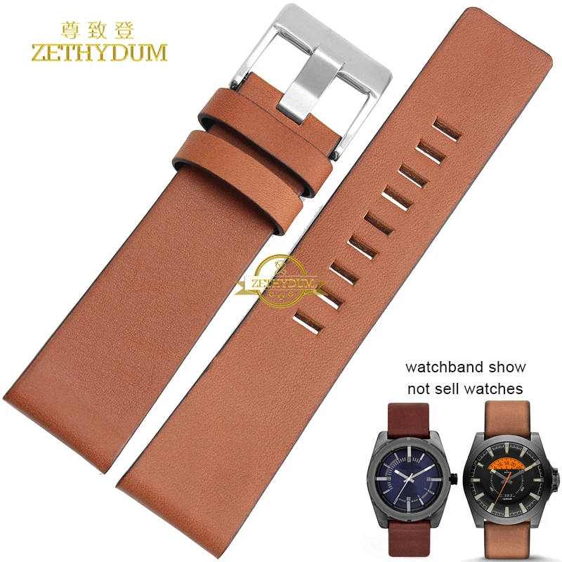 Genuine Lea-ther watchband Wrist watch bracelet strap Brown 22 24 26 28 30mm wristwatches band for Diesel DZ7313|DZ7322|DZ7257