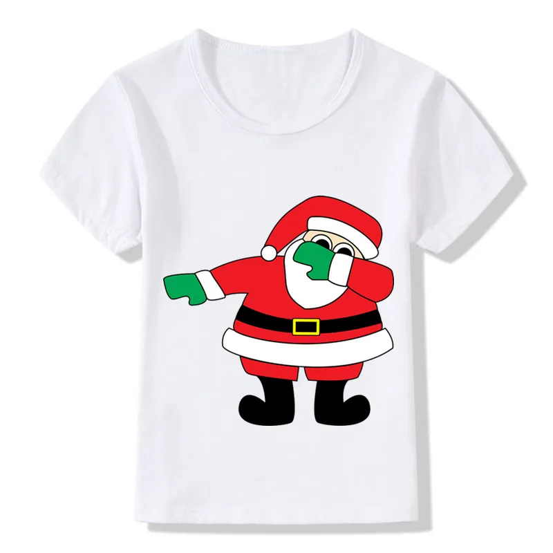Dabbing Santa Pattern Funny Children T shirt Kids Merry Christmas Cartoon Clothes Baby Boys Girls Summer T-shirt,HKP5112 image 5