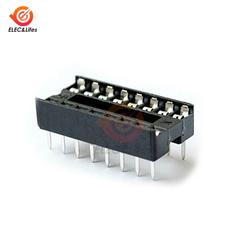 100PCS 16Pins 16 Pin 16P DIP IC Chip Sockets Adapter Connector Solder Type Socket 100% Original DIY