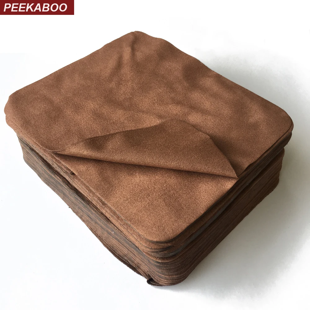 Peekaboo Logo customized microfiber cloths for cleaning glasses Brown Suede wipes microfiber cleaning cloth for phone screen