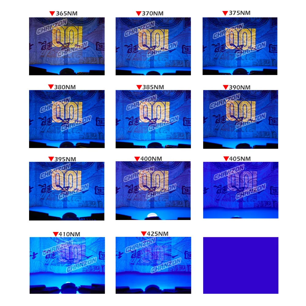 UV-lila LED integriert 365 nm 370 nm 375 nm 380 nm 385 nm 390 nm 395 nm 400 nm 405 nm 410 nm 425 nm SMD-Lampe 3 W 5 W 10 W 20 W 30 W 50 W 100 W – Detail 6