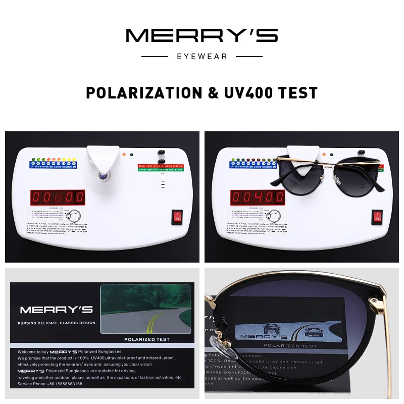 MERRYS デザイン女性ファッション猫目偏光サングラスレディース高級ブランドトレンドサングラス UV400 保護 S6305