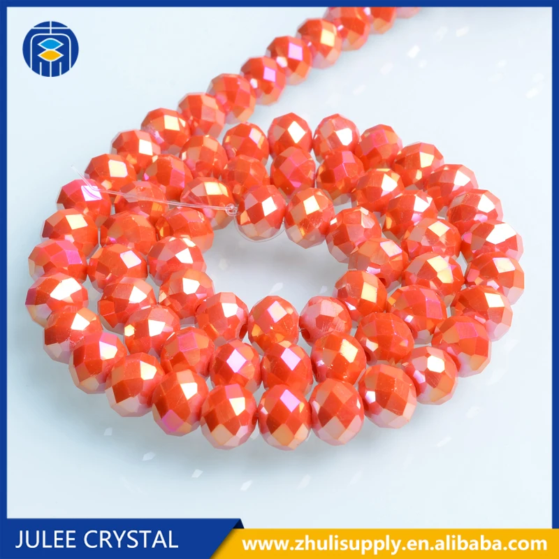 JuleeCrystal 4mm 6mm Rondelle Faceted Beads Austria Crystal Glass Beads for Jewelry Making