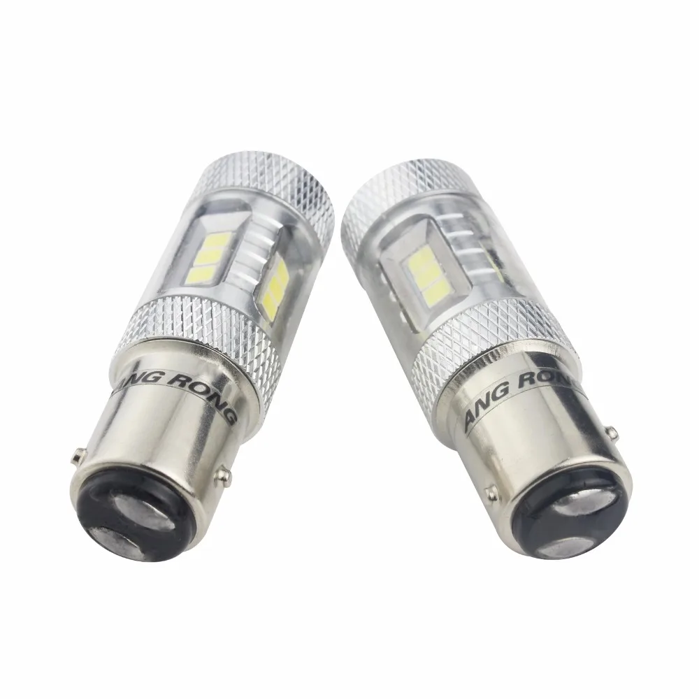 ANGRONG 2x 566 P21/4W BAZ15d 7225 15w LED Sidelight Tail Reverse Stop Light DRL(CA313)