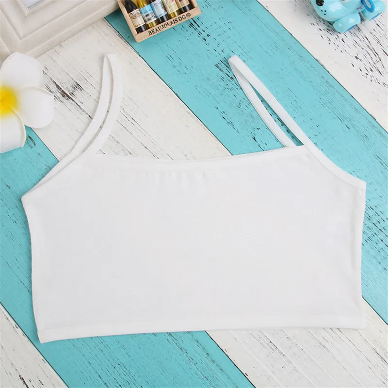 Kids Underwear Model 100% Cotton Girls Tank Top Candy Color Undershirt Girls Singlet Baby Camisole Bra Tops Sport Undies