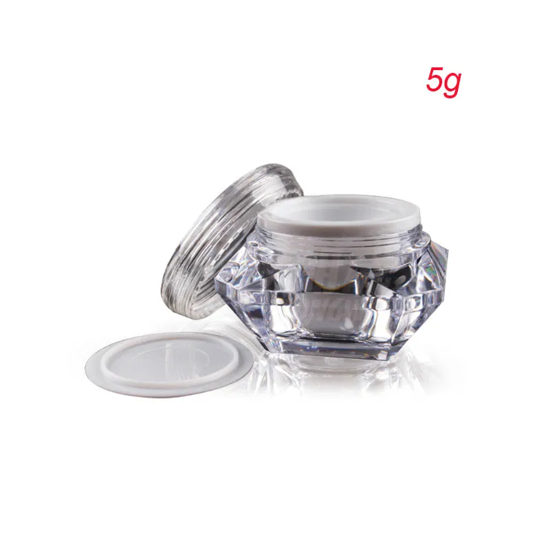 

New small 5g diamond shape acrylic cream jar ,5g plastic mini Cosmetic Jar for sample, 5g Cosmetic Packaging cosmetic container
