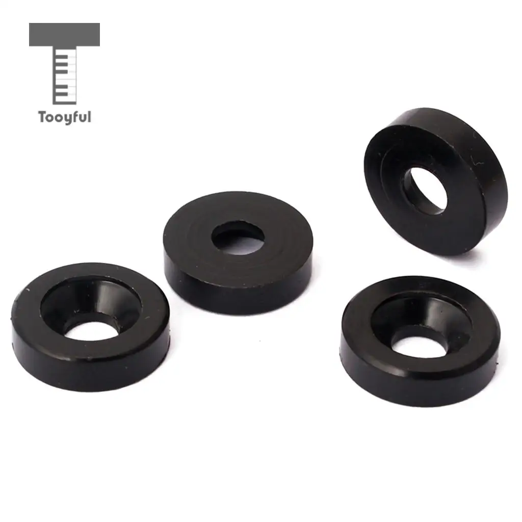 Tooyful Set of 4 Steel Joint Bushings Bolts Screws for Guitar Bass Neck Plate Black