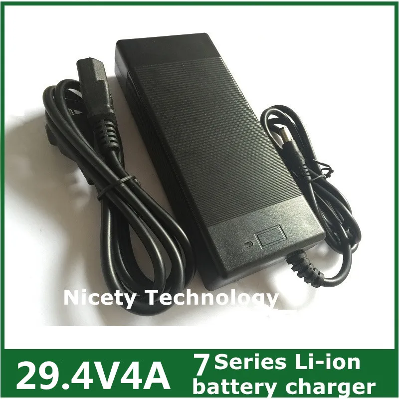 

24V Li-ion Charger 29.4V 4A Li-ion Battery charger for 25.2V 25.9V 7 Series Lithium li-ion Battery Quiet Charger Good Quality