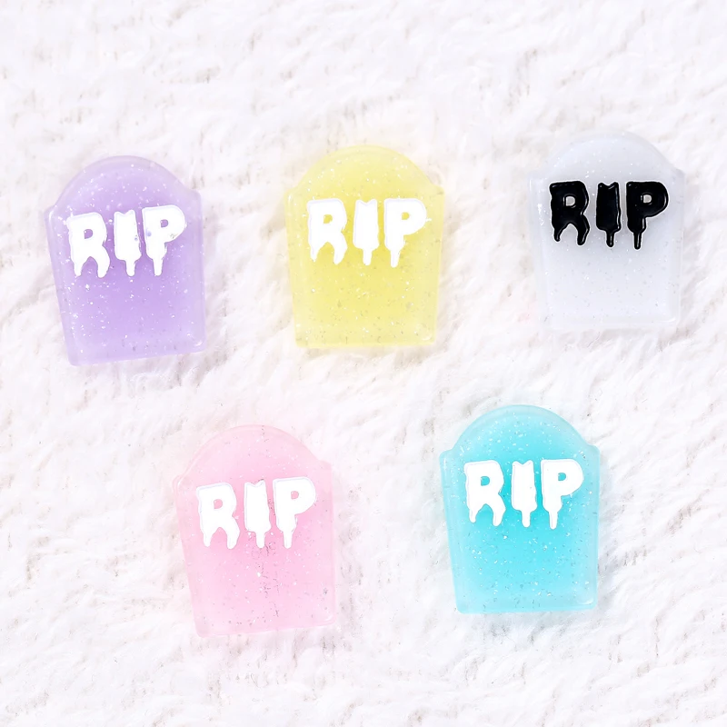 10pcs/lot  Rip Charms Resin Cabochons Flatback Glitter Accessories for Pendants Earrings Keychain Diy Making