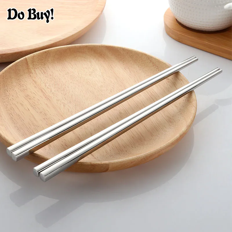 1 Pair Of Square Chopsticks Stainless Steel Gold Rose Gold Sushi Colorful Chinese Chopsticks Kitchen Utensils 23.5 cm