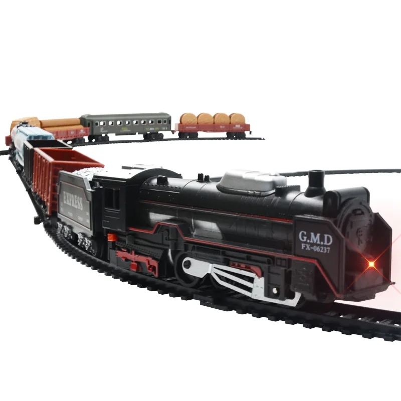 

Children's Electric Track Train Toy Lighting Simulation Classical Small Train Model DIY Splicing Track Indoor Games Very Fun !