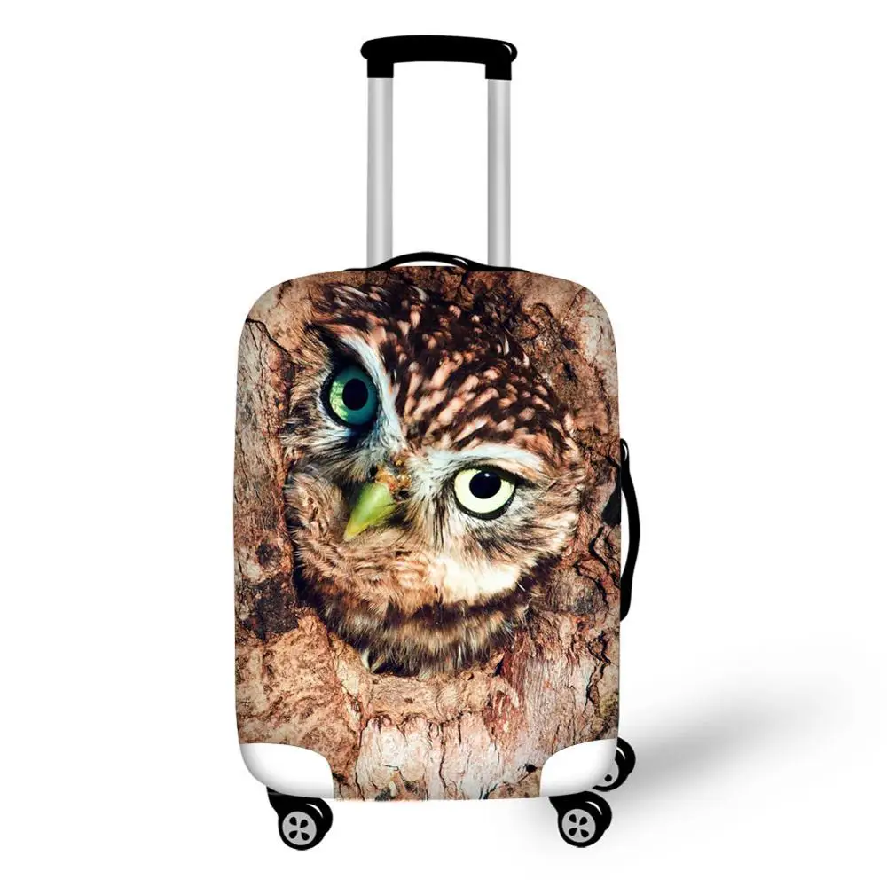 Brown Owl Print Travel Accessories Suitcase Protective Covers 18-32 Inch Elastic Luggage Dust Cover Case Stretchable