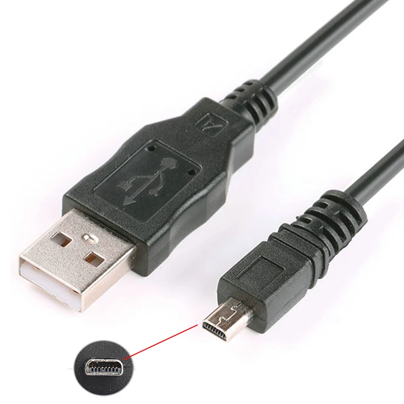 USB Data Cable Camera Data Pictures Video Sync Transfer Cables 8pin 150cm for Nikon Olympus Pentax Sony Panasonic Sanyo